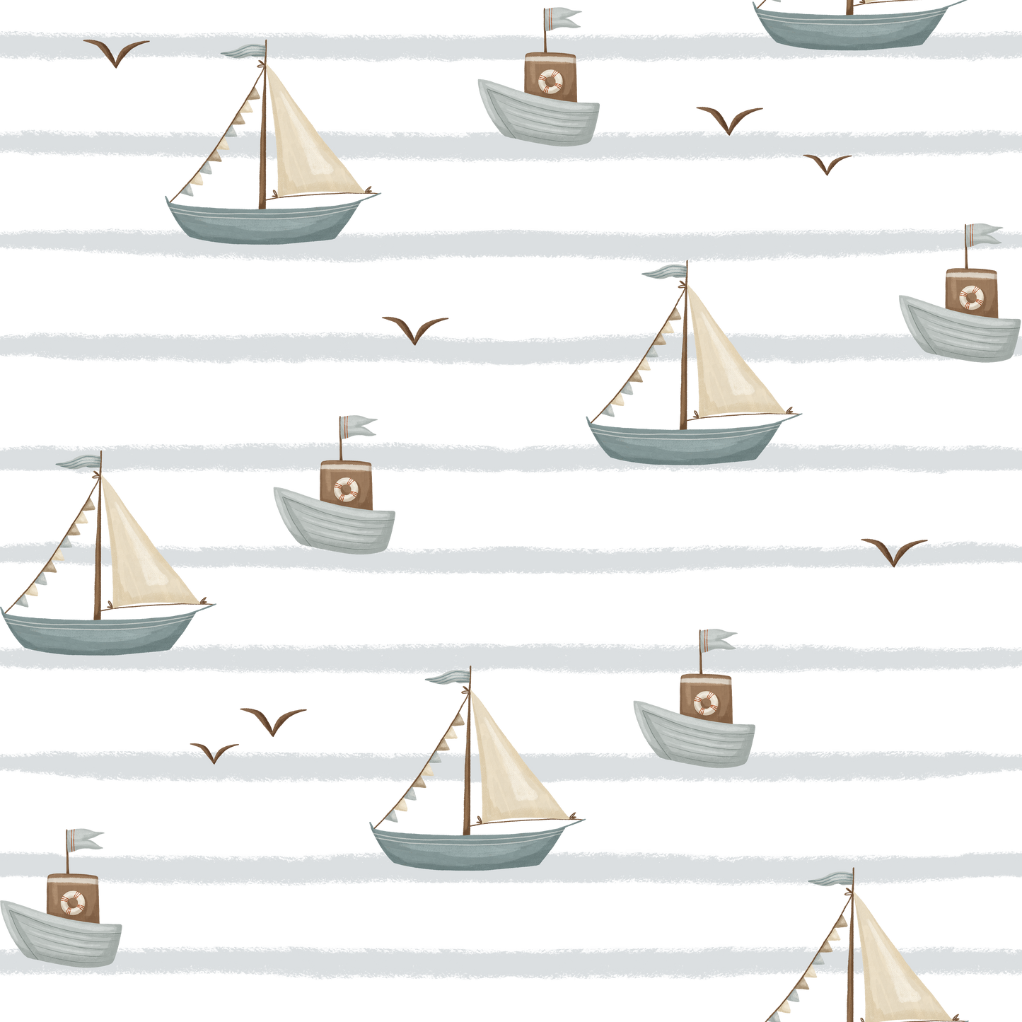 Blue Boat Sail — Arch Wall Decal