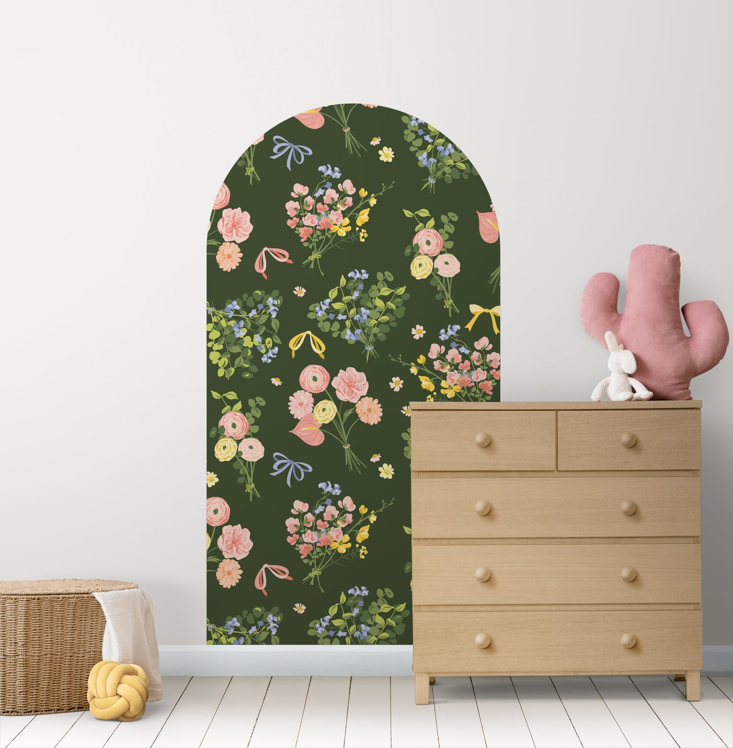 Green Pink Floral Arch