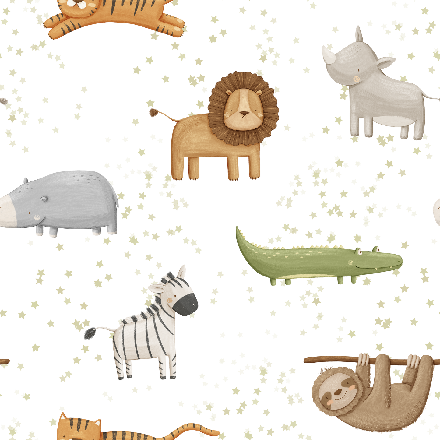 Sage Safari Friends — Arch Wall Decal