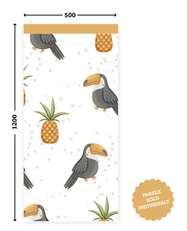 Toucan & Pineapple Party — Half-Wall Decal