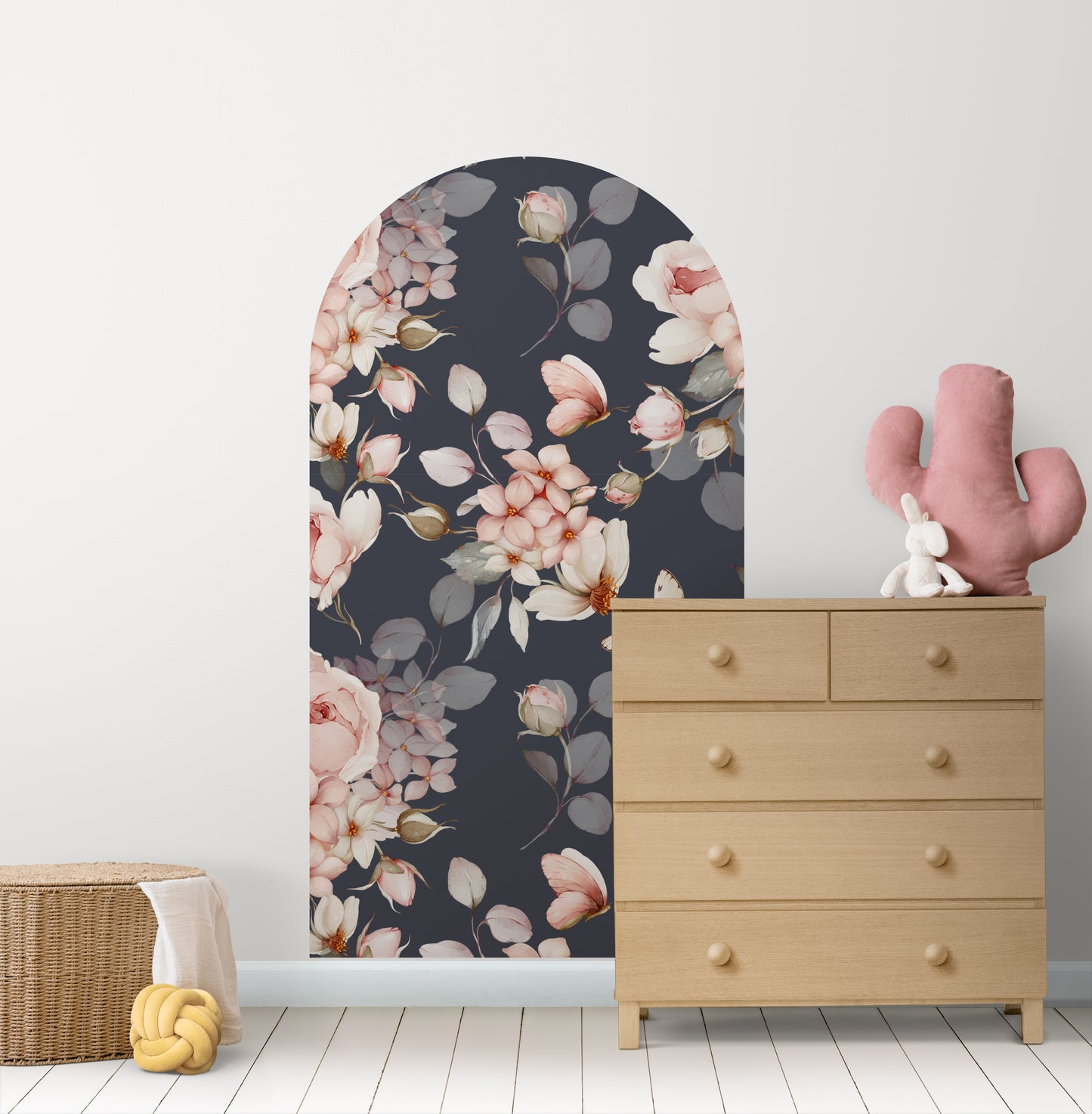 Black Floral Butterfly Arch