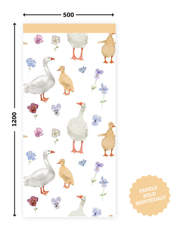 Honey & Blush Duckling Meadow — Half-Wall Decal