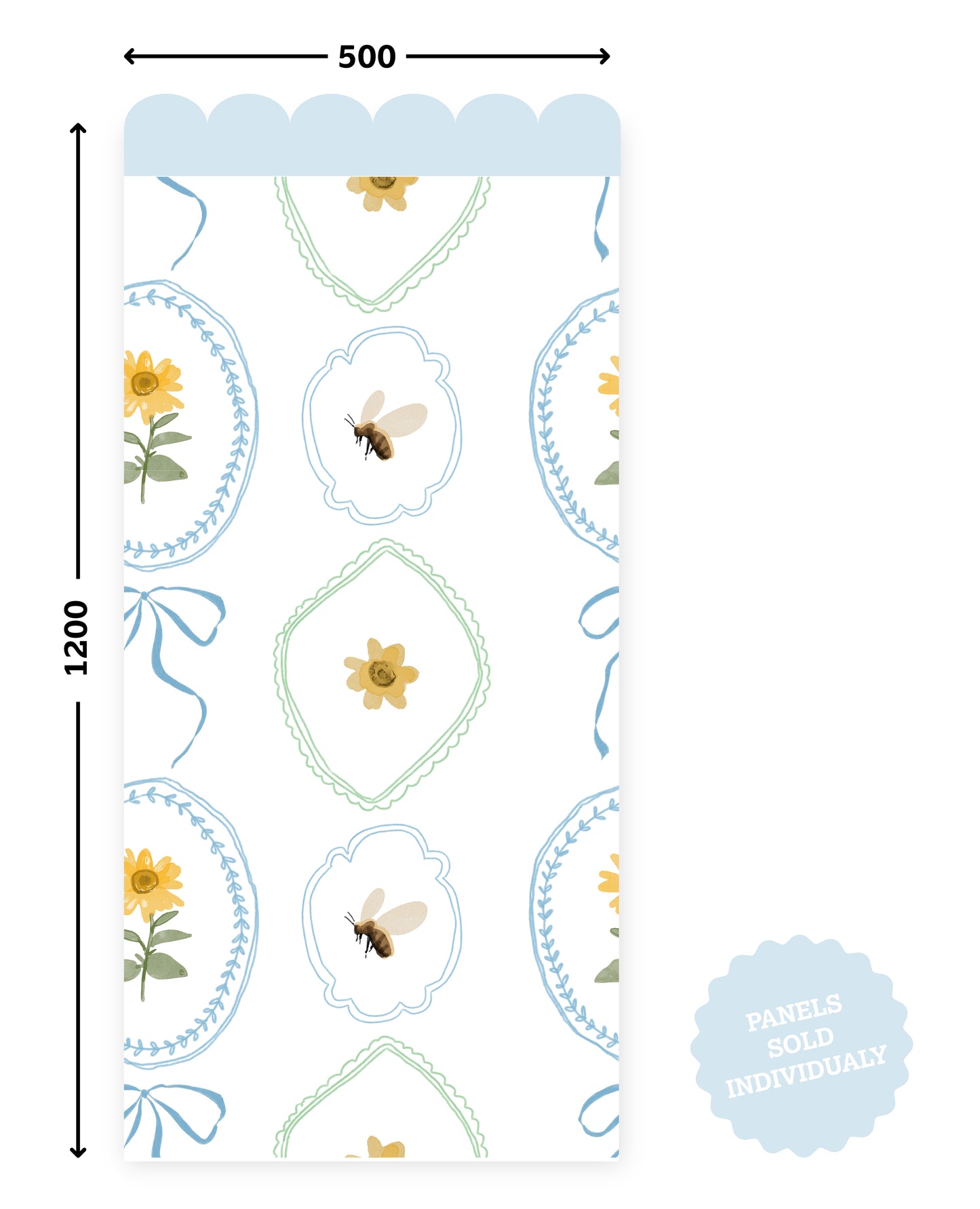 Petal & Honey Bee — Half Wall Decal