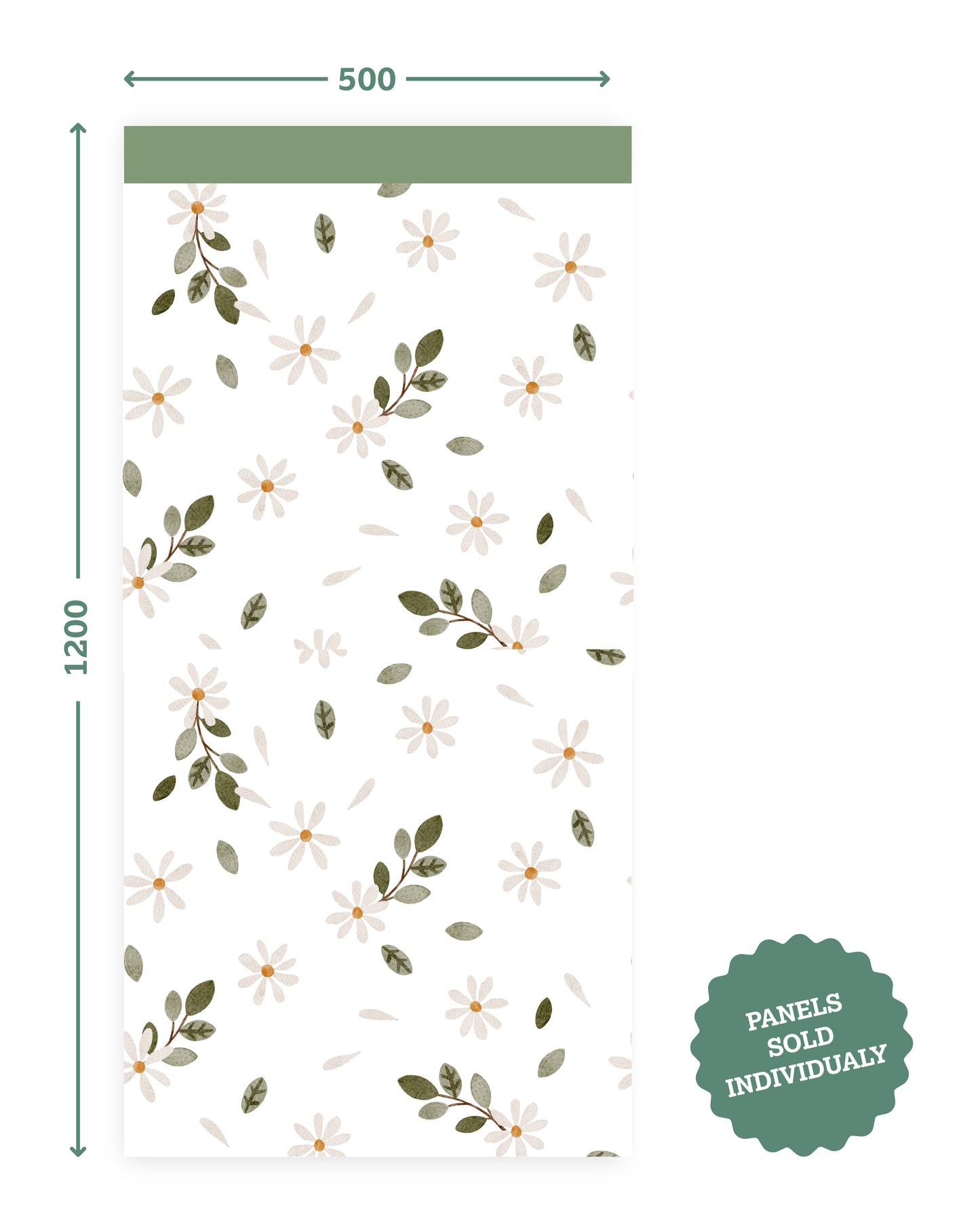 Sage & Ivory Leaf Meadow — Half-Wall Decal