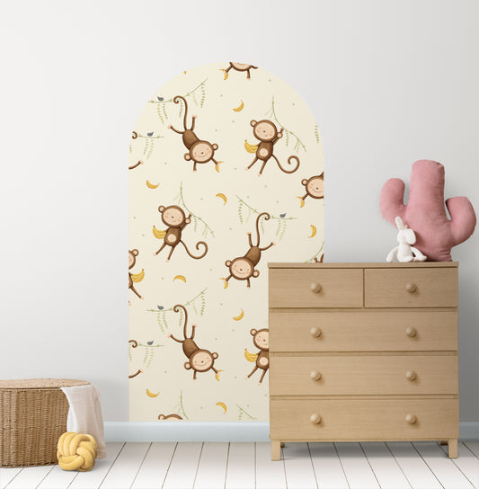 Banana Swing Monkey —  Arch Wall Decal