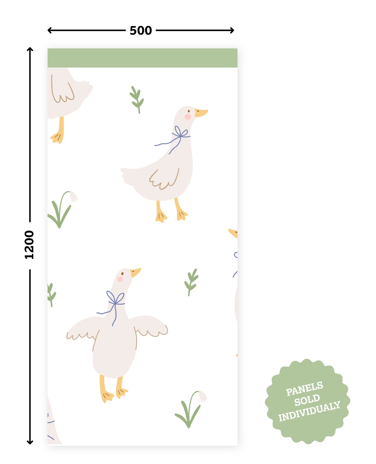 Meadow Geese & Ducklings — Half-Wall Decal