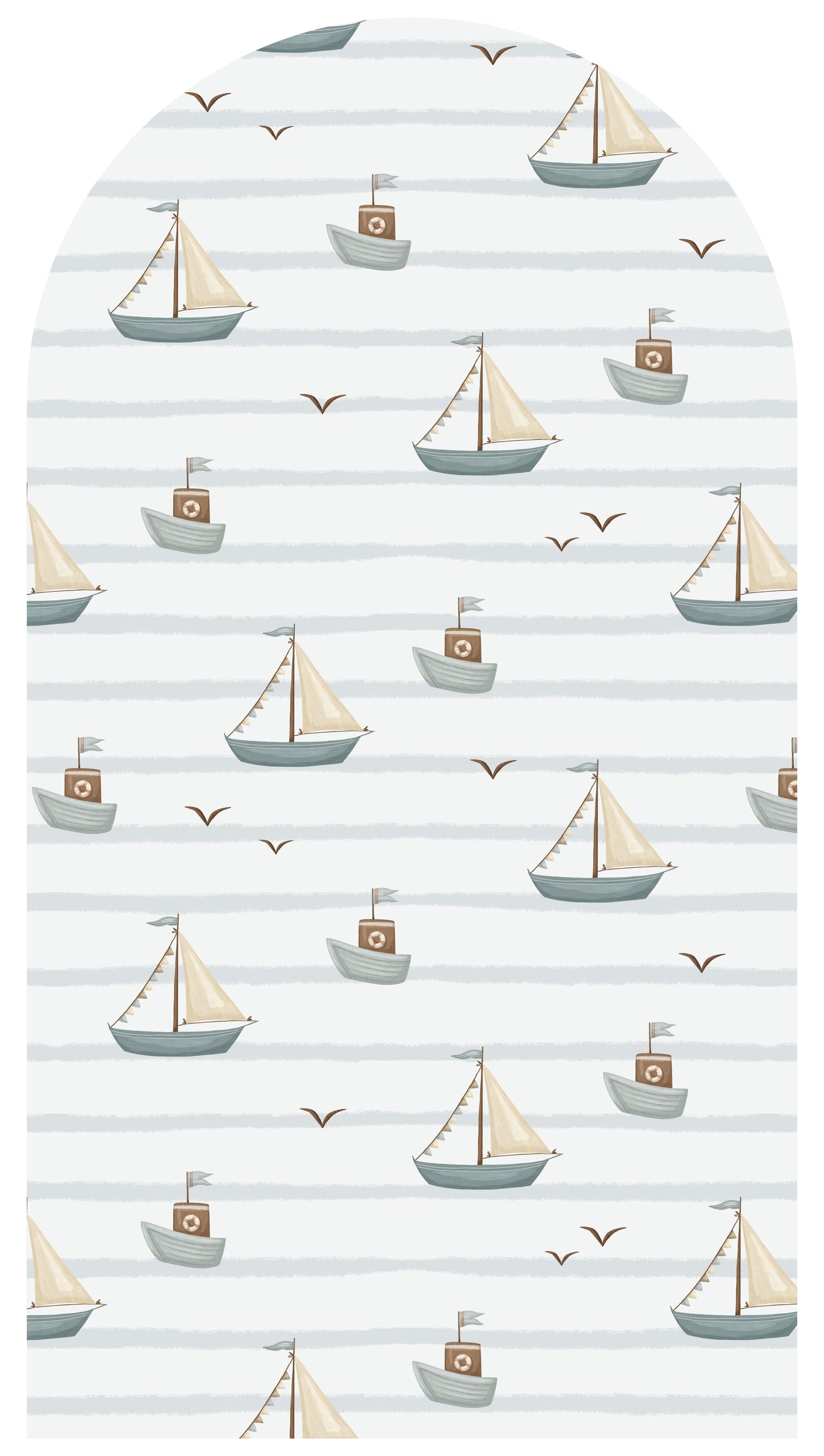 Blue Boat Sail — Arch Wall Decal
