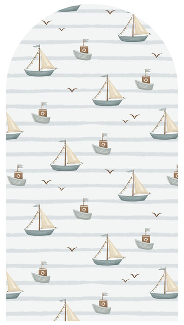 Blue Boat Sail — Arch Wall Decal
