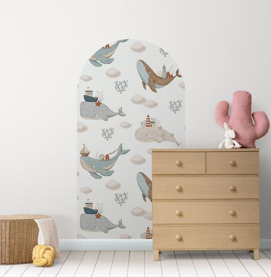 Sky & Sea Whales — Arch Wall Decal