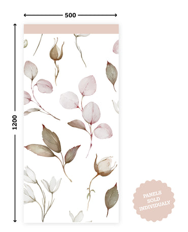 Blush & Sage Bloom — Half-Wall Decal