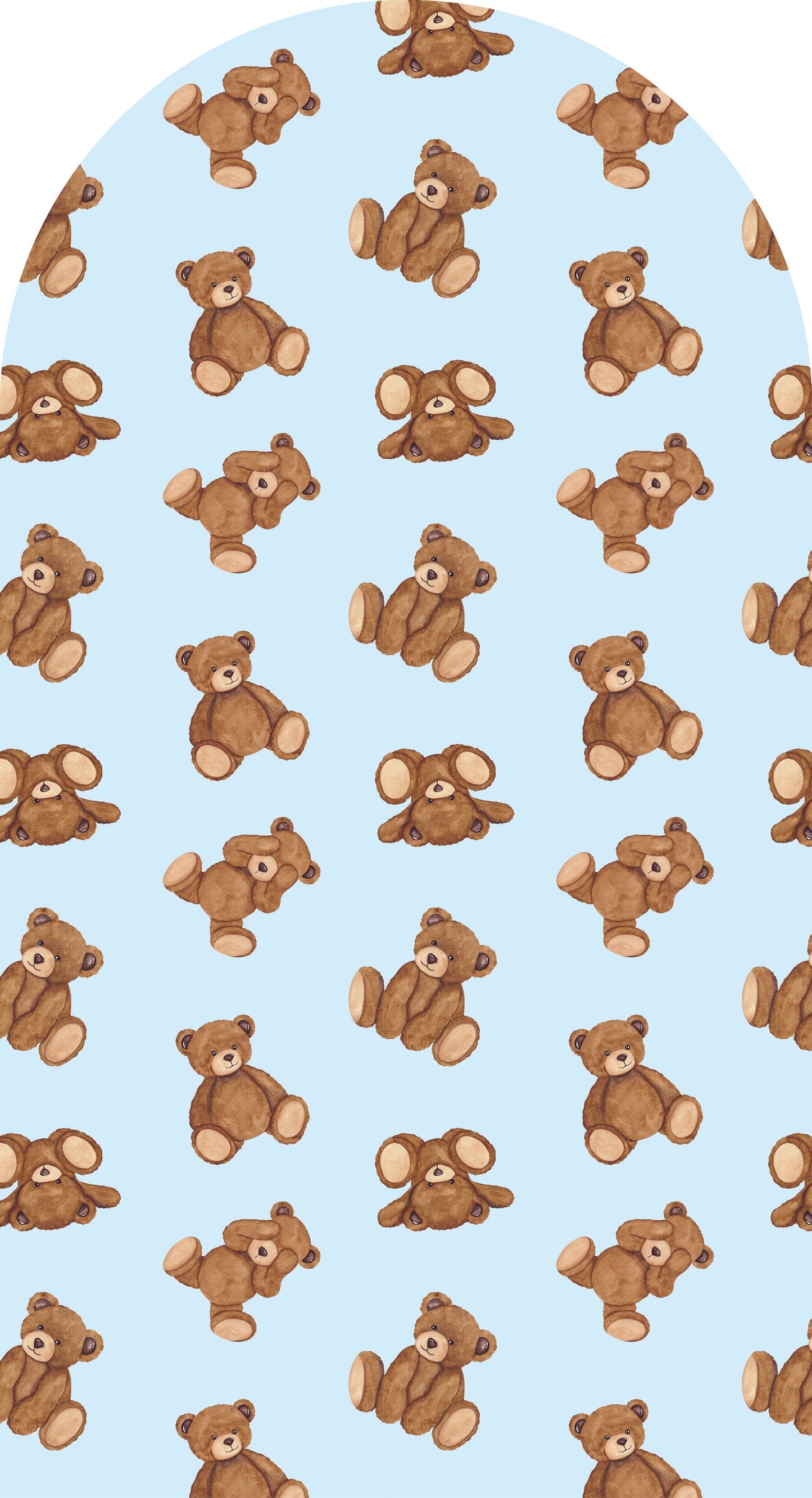 Teddy Tiled Cuddle — Arch Wall Decal