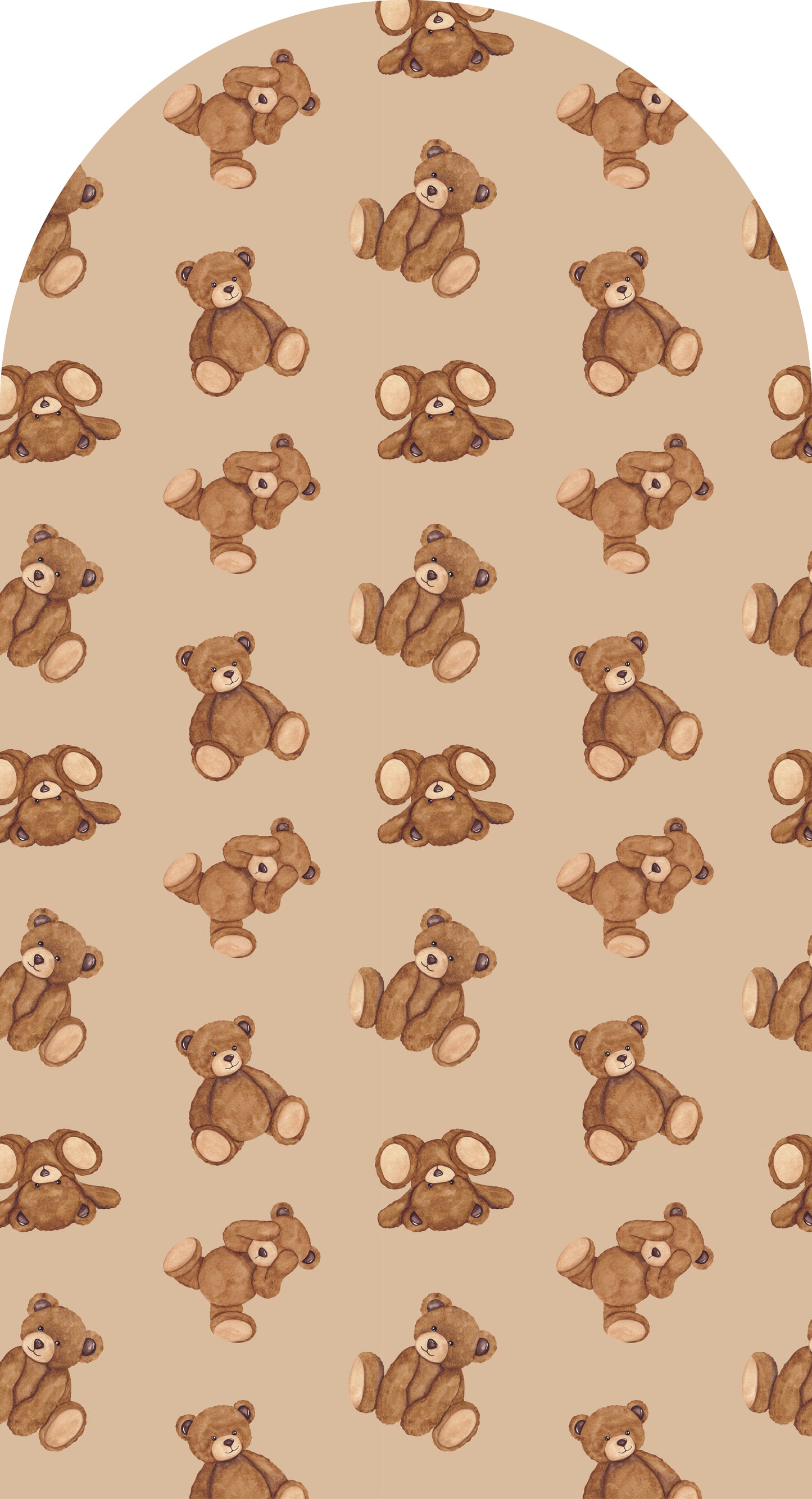 Teddy Tiled Cuddle — Arch Wall Decal