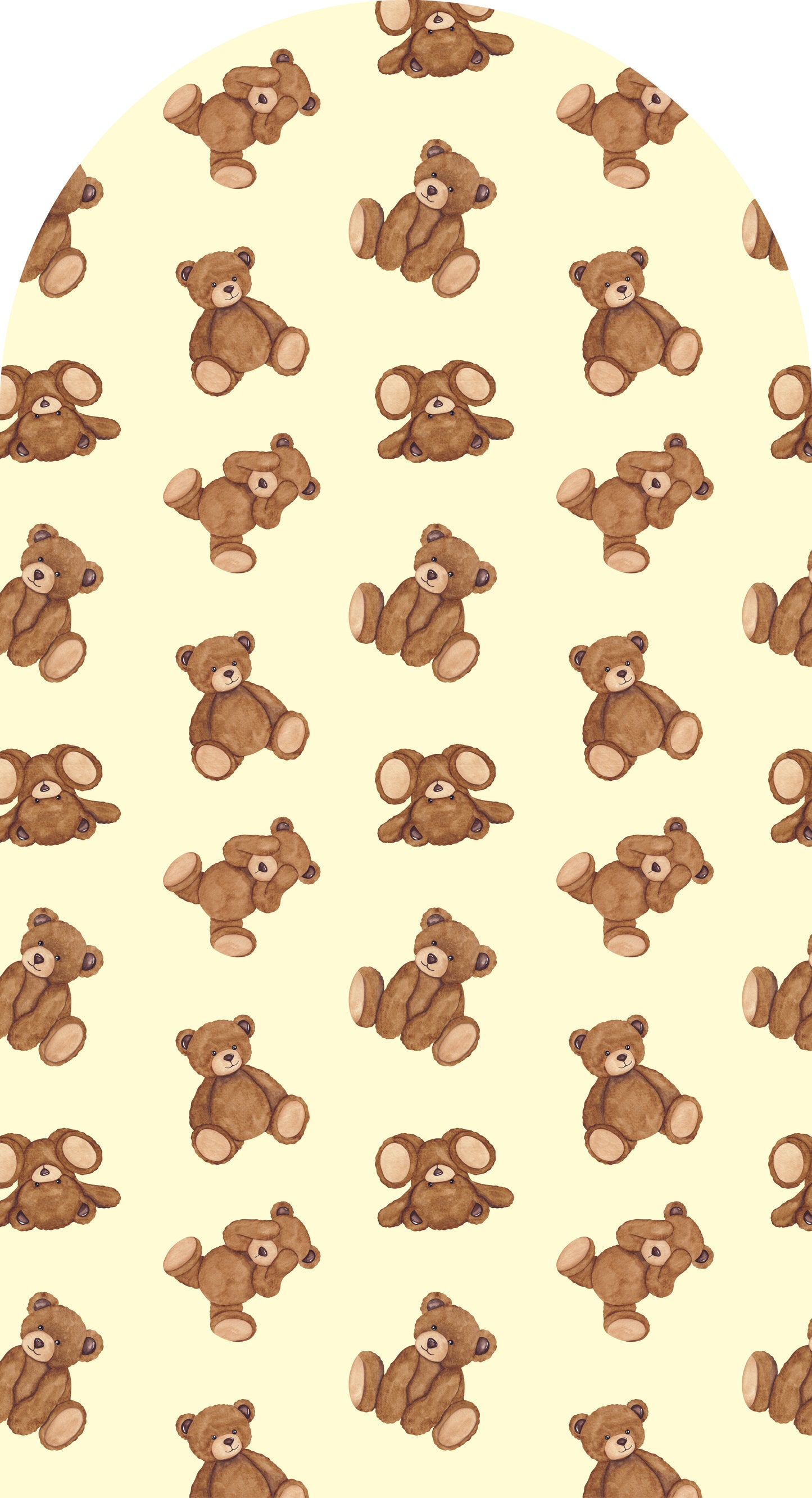 Teddy Tiled Cuddle — Arch Wall Decal