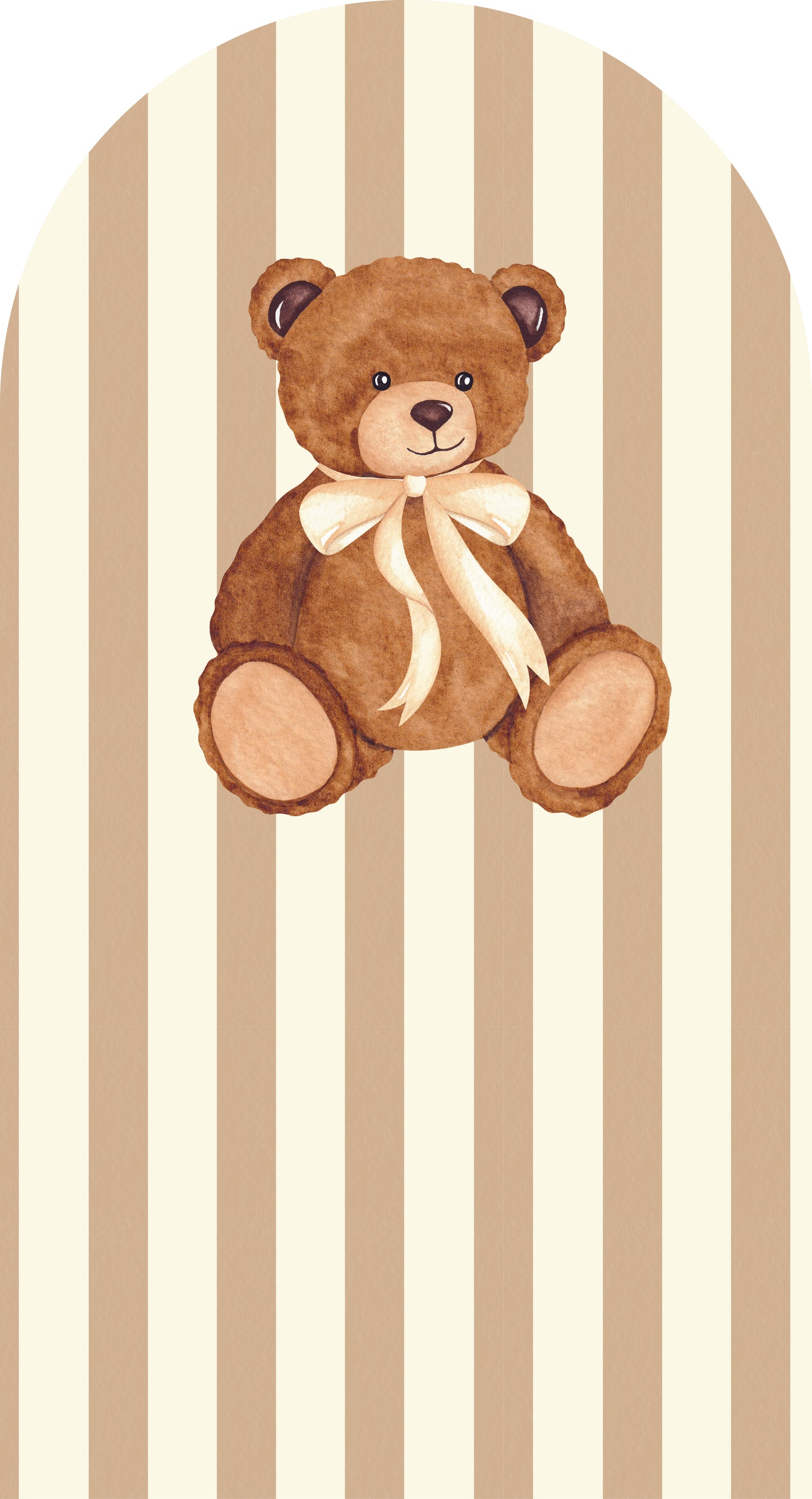 Cozy Bear & Stripes — Arch Wall Decal