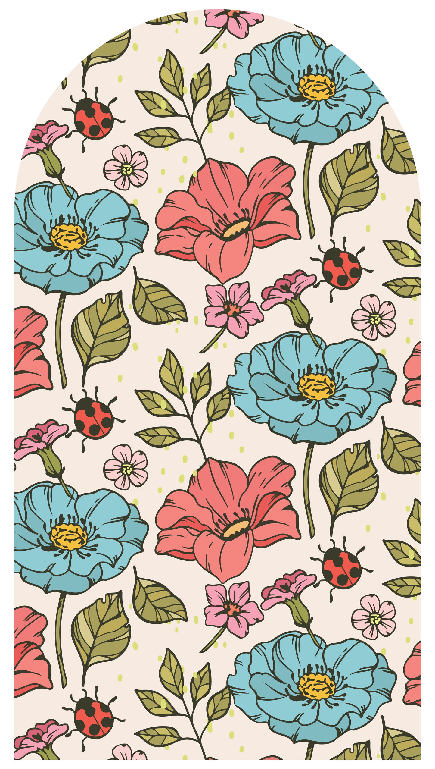 Blue Floral Ladybug Arch