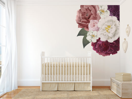 Ruby Peony Garden — Wall Decal