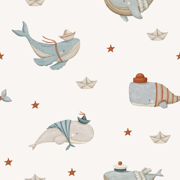 Little Mariner Whale — Half Wall Decal