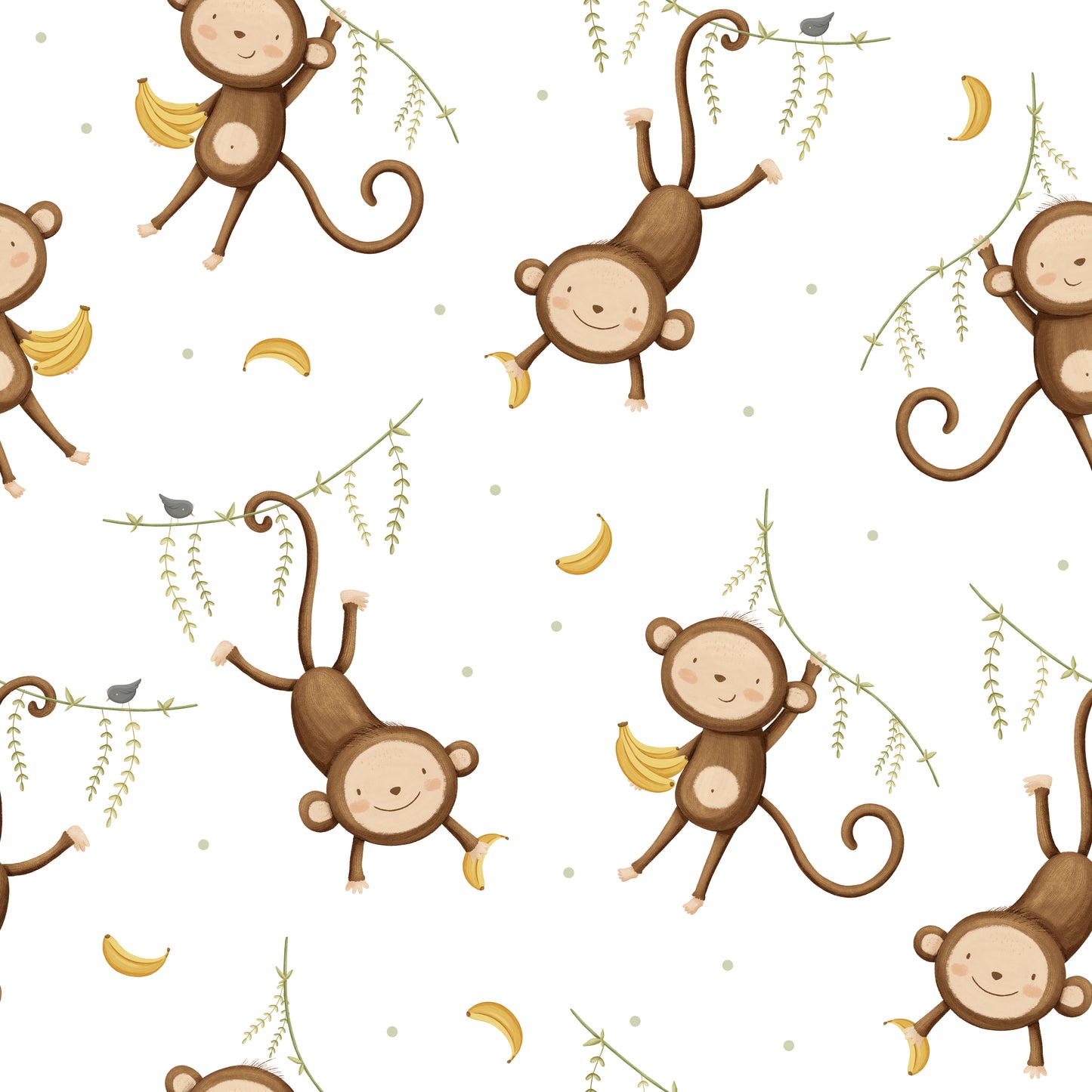 Brown Animal Monkey — Half Wall Decal