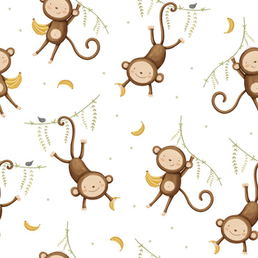 Brown Animal Monkey — Half Wall Decal