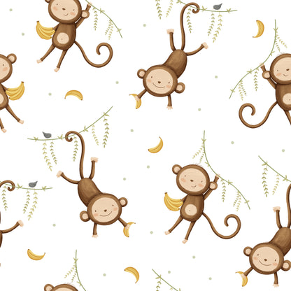 Brown Animal Monkey — Half Wall Decal