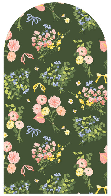 Green Pink Floral Arch