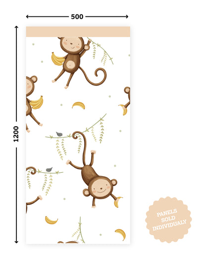Brown Animal Monkey — Half Wall Decal