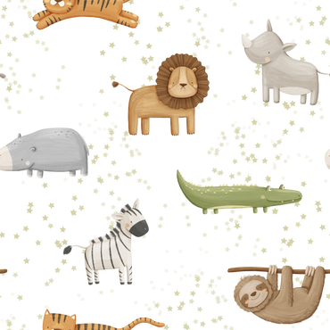 Sage Safari Friends — Arch Wall Decal