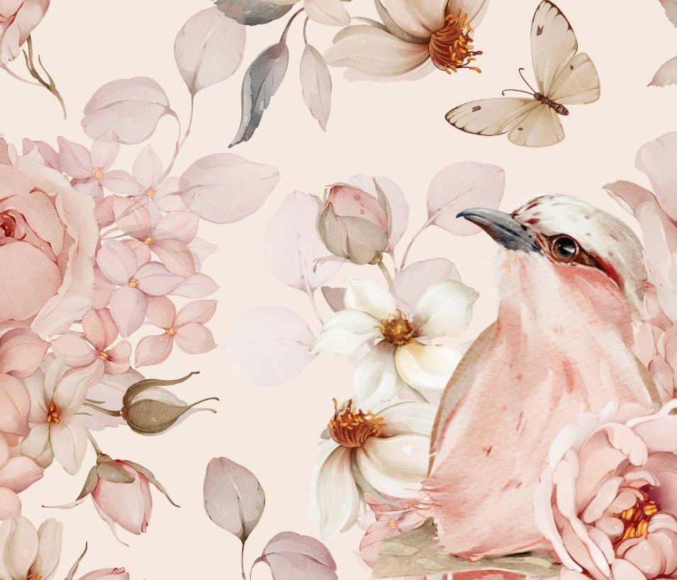 Rosy Nest & Petals — Arch Wall Decal