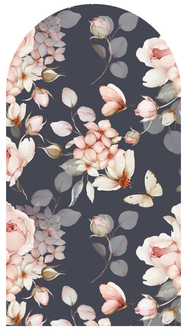 Black Floral Butterfly Arch