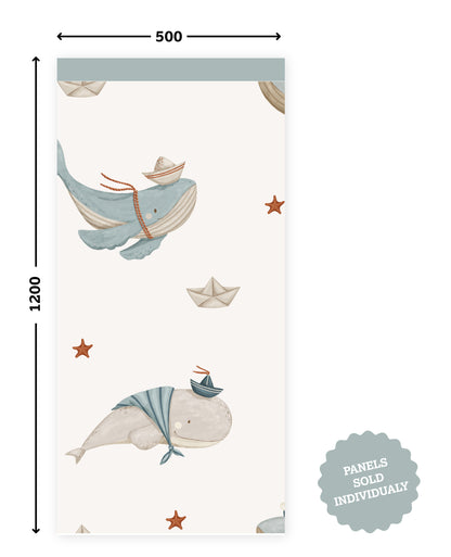 Little Mariner Whale — Half Wall Decal