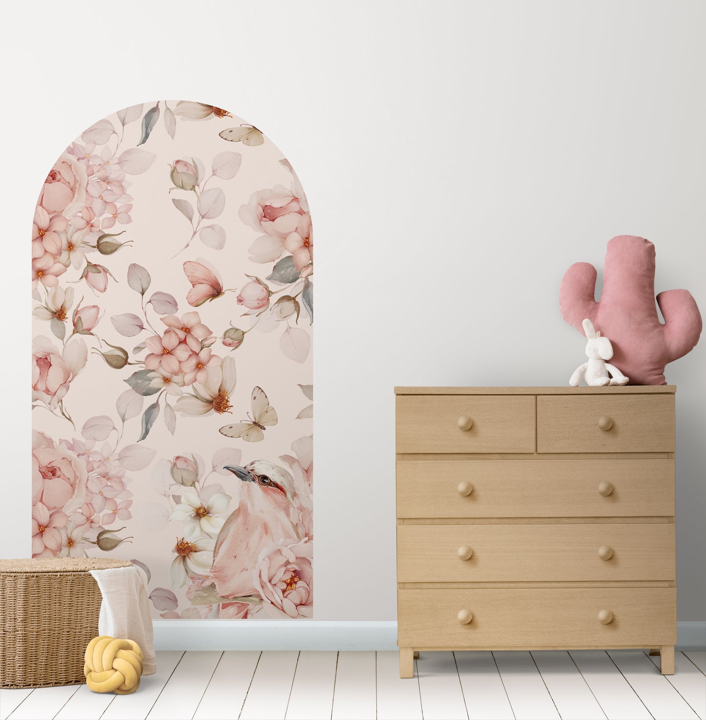 Rosy Nest & Petals — Arch Wall Decal