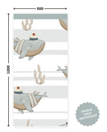 Ocean Hush Whale — Half Wall Decal