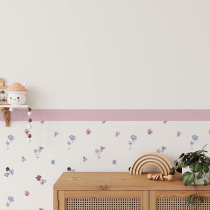 Bluebell & Lavender Meadow — Half-Wall Decal