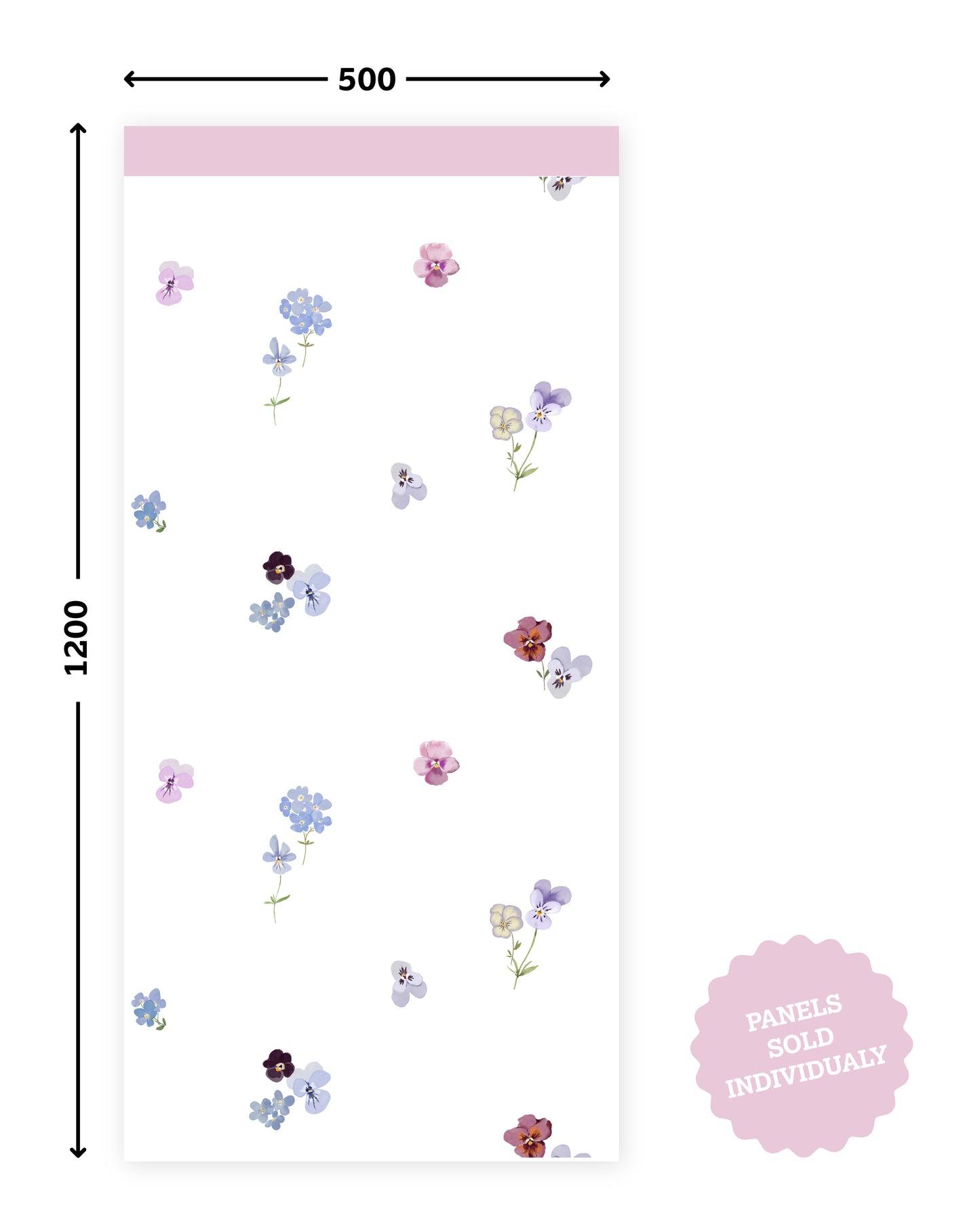 Bluebell & Lavender Meadow — Half-Wall Decal