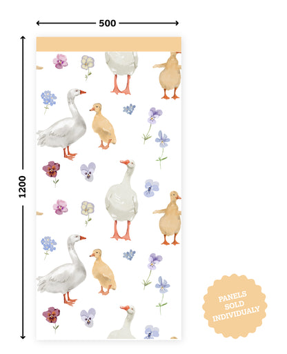 Honey & Blush Duckling Meadow — Half-Wall Decal