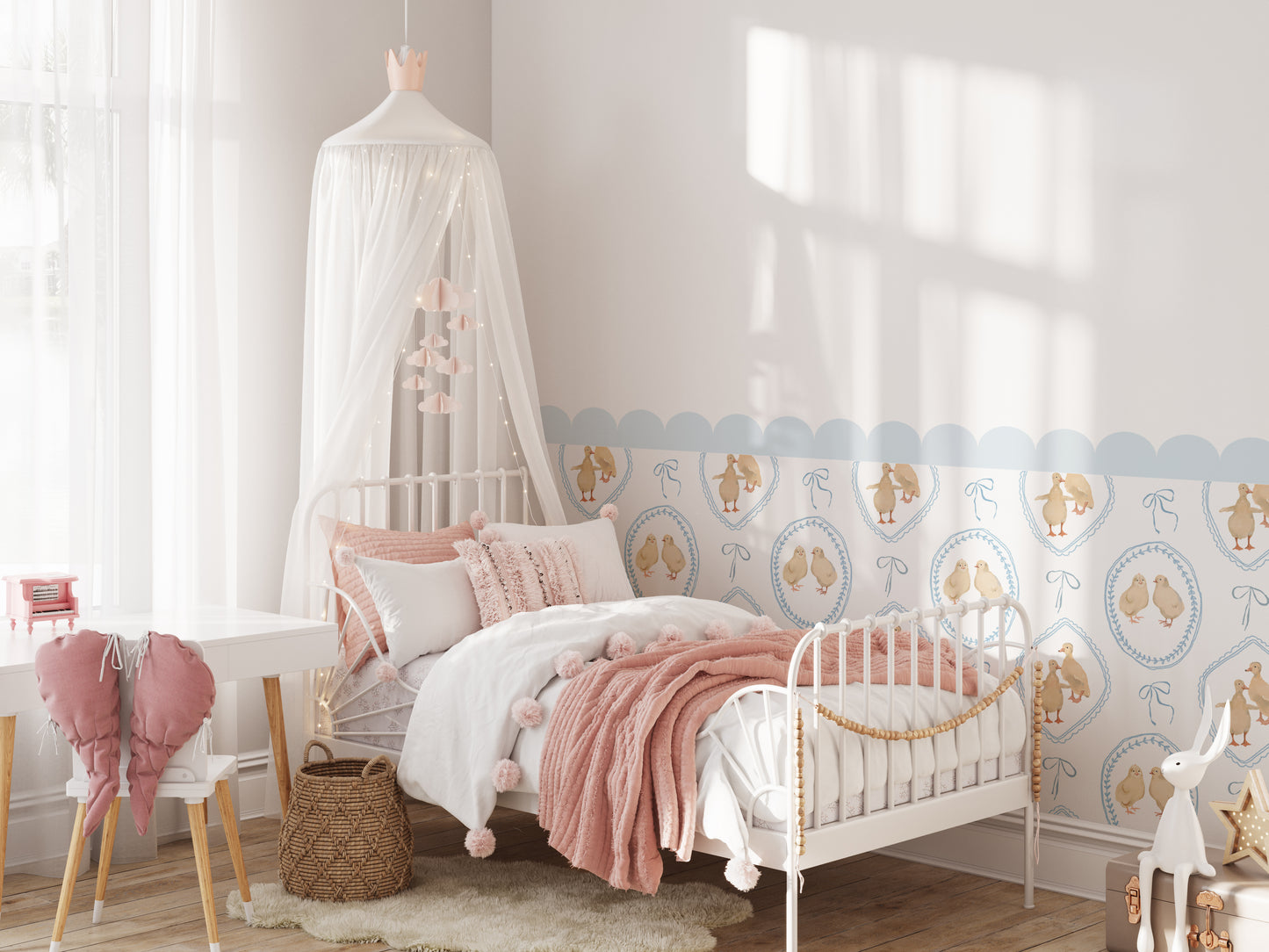 Dandelion Ducklings & Chick — Half Wall Decal