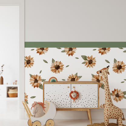 Sunny Daisy Meadow — Half-Wall Decal