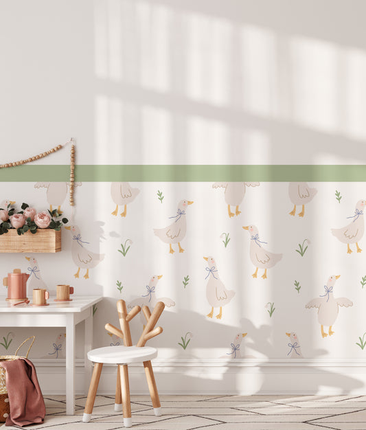 Meadow Geese & Ducklings — Half-Wall Decal