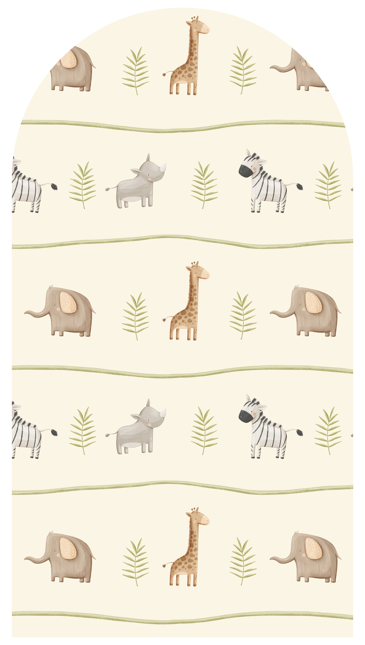 Soft Safari Zoo — Arch Wall Decal