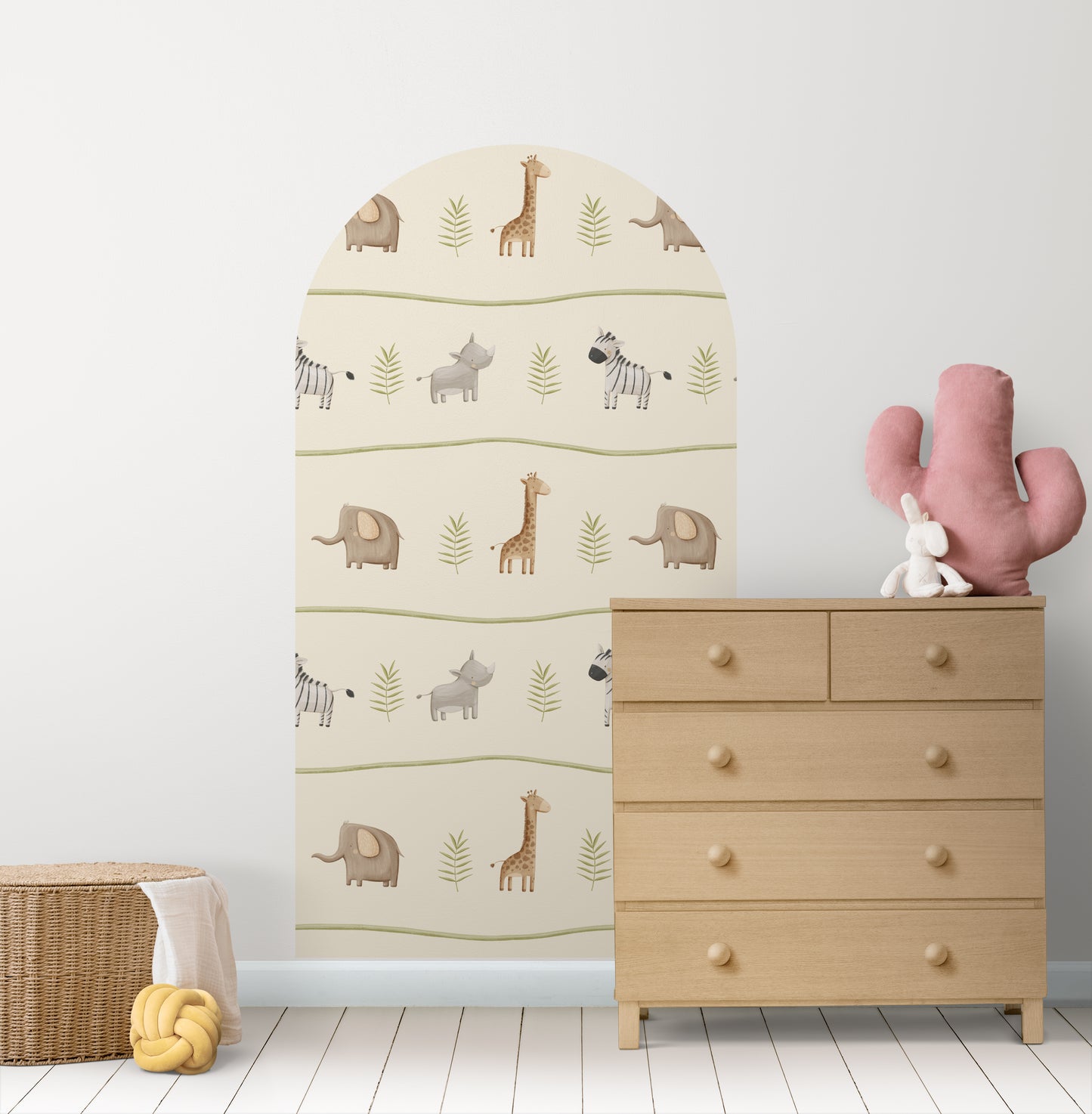 Soft Safari Zoo — Arch Wall Decal
