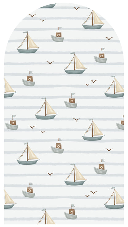 Blue Boat Sail — Arch Wall Decal
