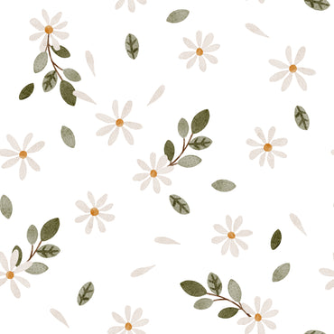 Sage & Ivory Leaf Meadow — Half-Wall Decal