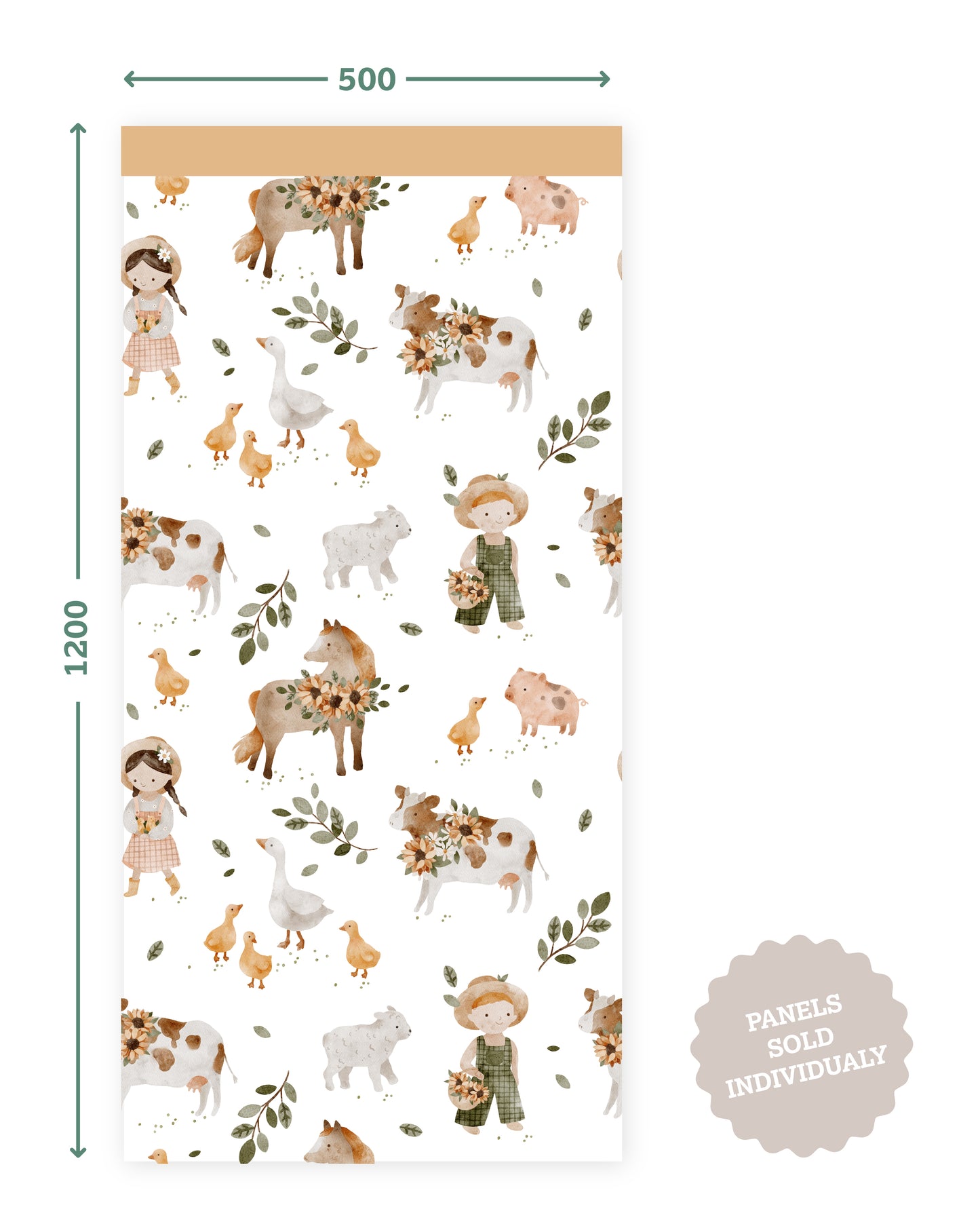 Cow, Goose & Lamb Lullaby — Half Wall Decal