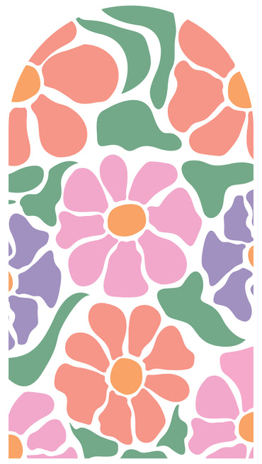 Pastel Petal Mosaic — Arch Wall Decal