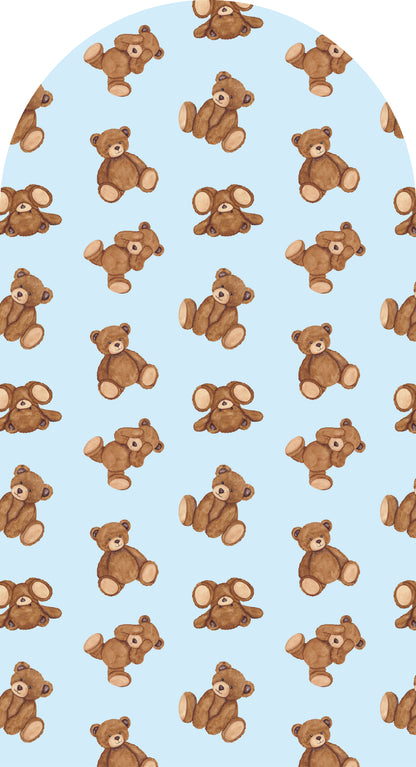 Teddy Tiled Cuddle —  Arch Wall Decal