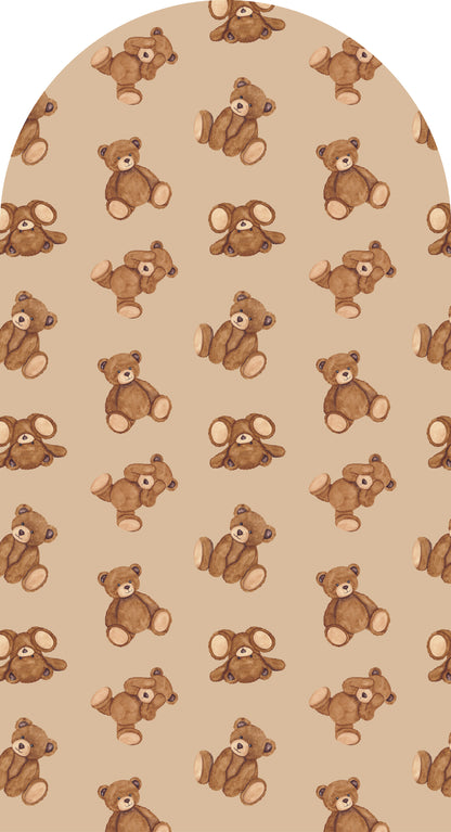 Teddy Tiled Cuddle —  Arch Wall Decal