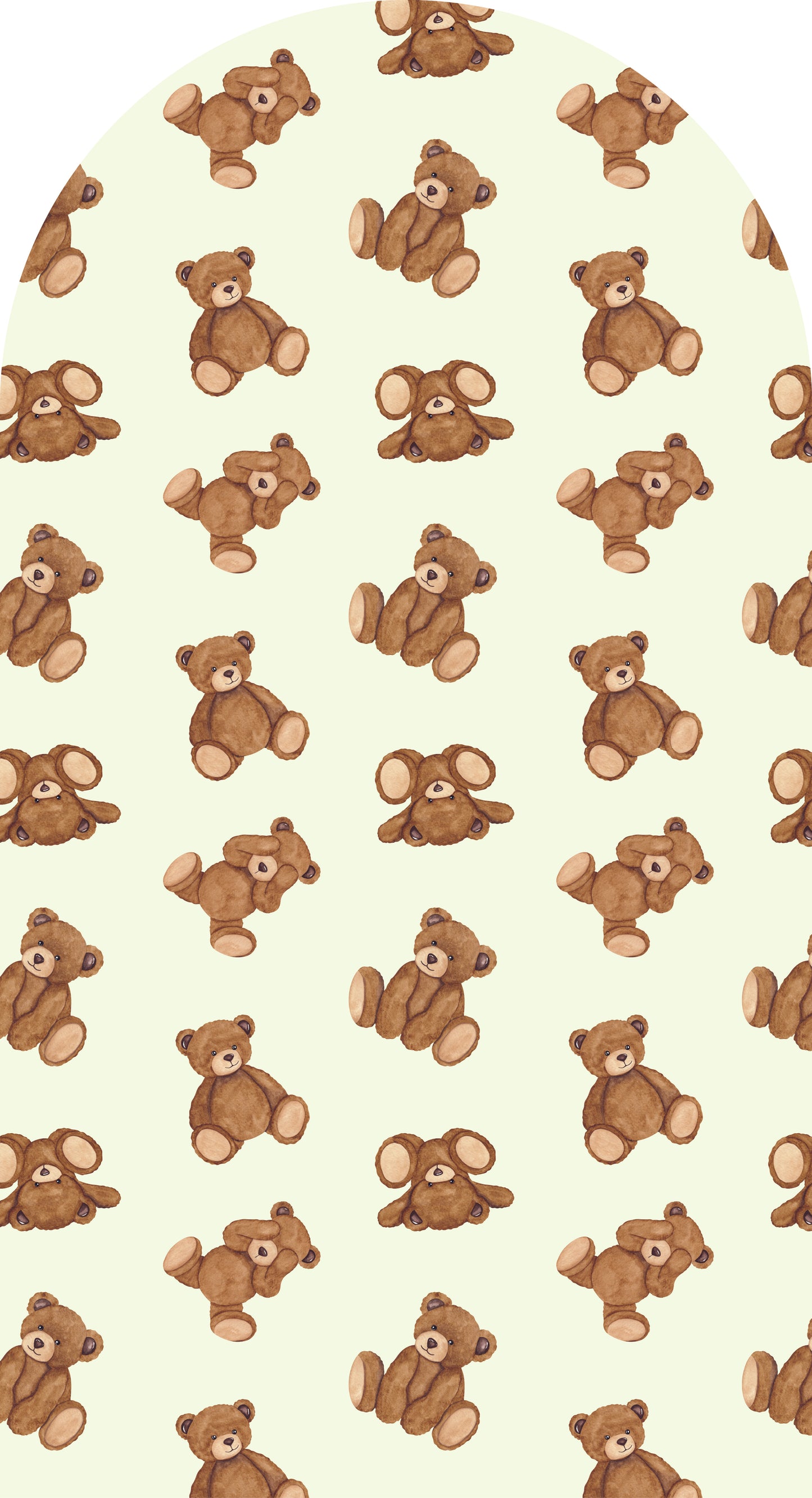 Teddy Tiled Cuddle —  Arch Wall Decal