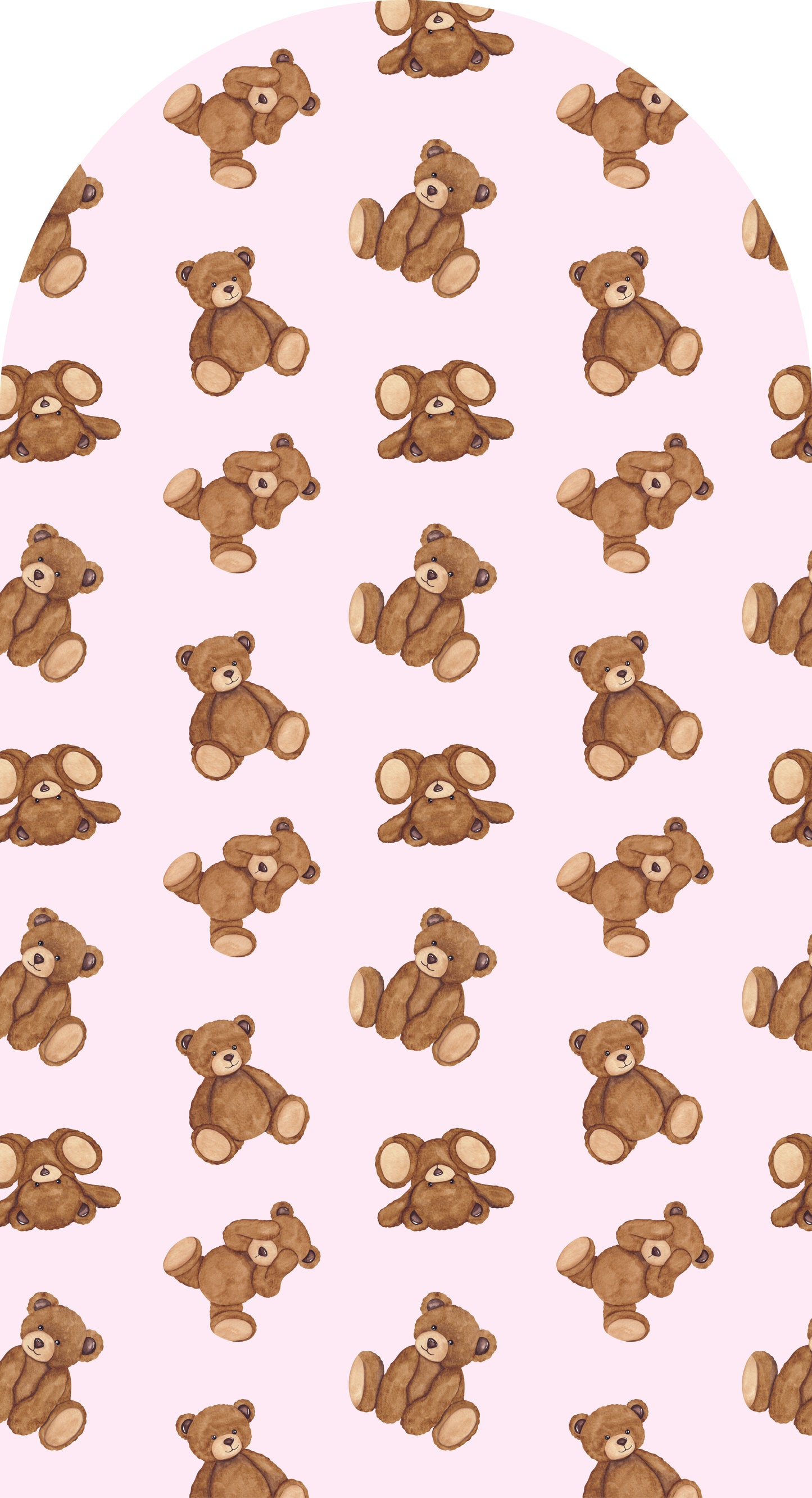 Teddy Tiled Cuddle —  Arch Wall Decal