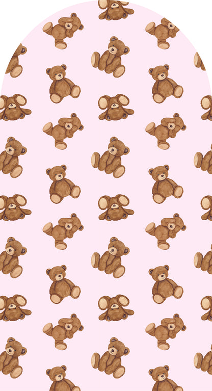 Teddy Tiled Cuddle —  Arch Wall Decal