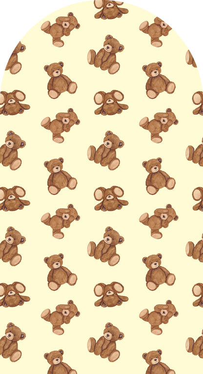 Teddy Tiled Cuddle —  Arch Wall Decal